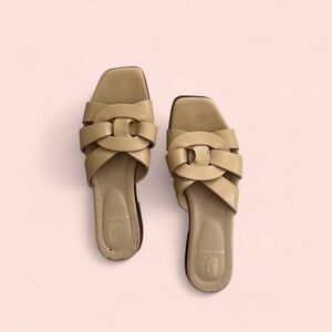 Bruno Magli Tan Slide Sandals